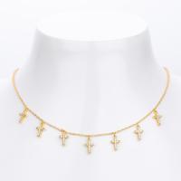 Gold Cross Choker Necklace
