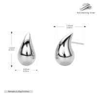 Delicate Silver Teardrop Stud Earrings