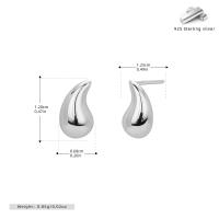 Silver Teardrop Stud Earrings