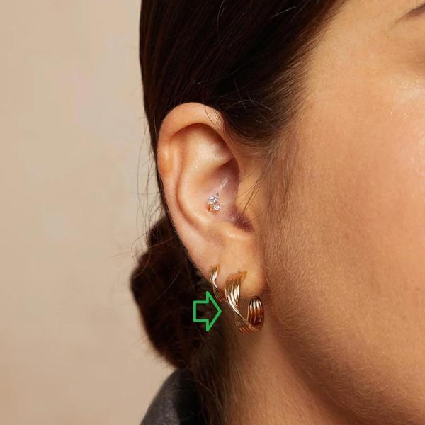 Two-Tone Abstract Hoop Earrings