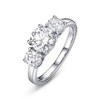 Three-Stone Cubic Zirconia Silver Ring