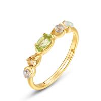 Gold Multicolor Gemstone Band Ring
