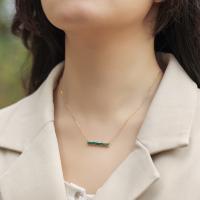 Emerald Gold Bar Necklace