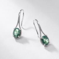 Sterling Silver Emerald Drop Earrings