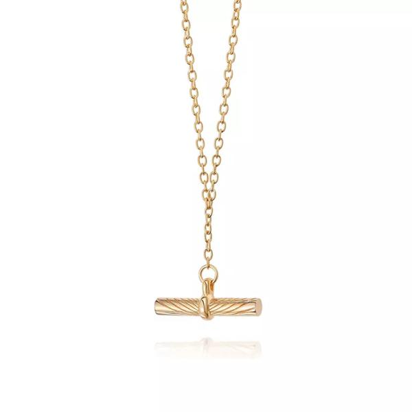 Gold Bar Pendant Necklace