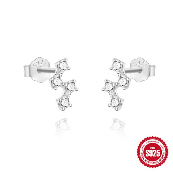 925 Silver Cubic Zirconia Climber Earrings