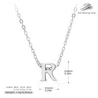 Silver Letter R Pendant Necklace