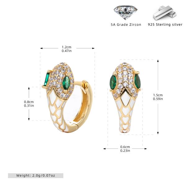 Gold Snake Motif Huggie Earrings
