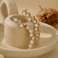 Gold Bezel-Set Climber Earrings
