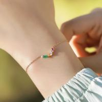 Gold Multicolor Chain Bracelet