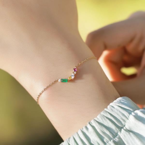 Gold Multicolor Chain Bracelet
