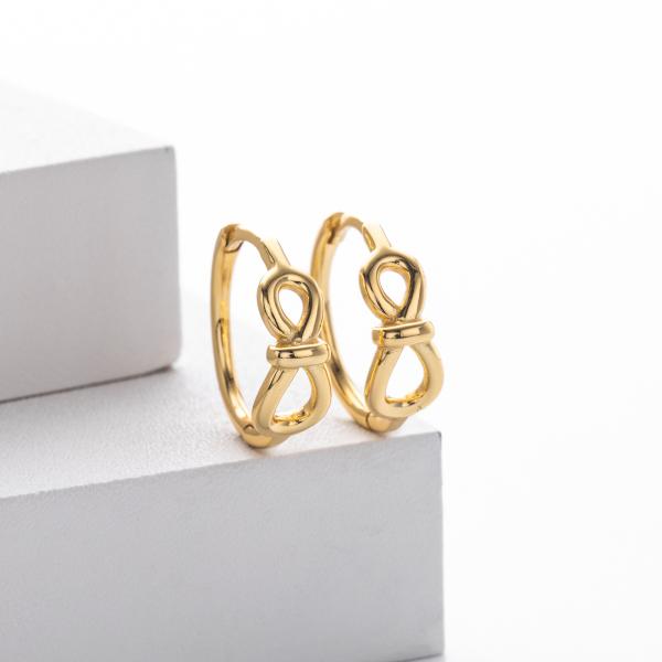 Gold Infinity Huggie Earrings
