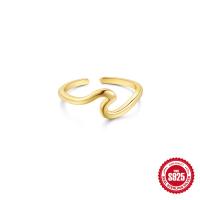 925 Silver Gold-Finish Open Wave Ring