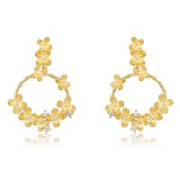 Gold Floral Dangle Earrings