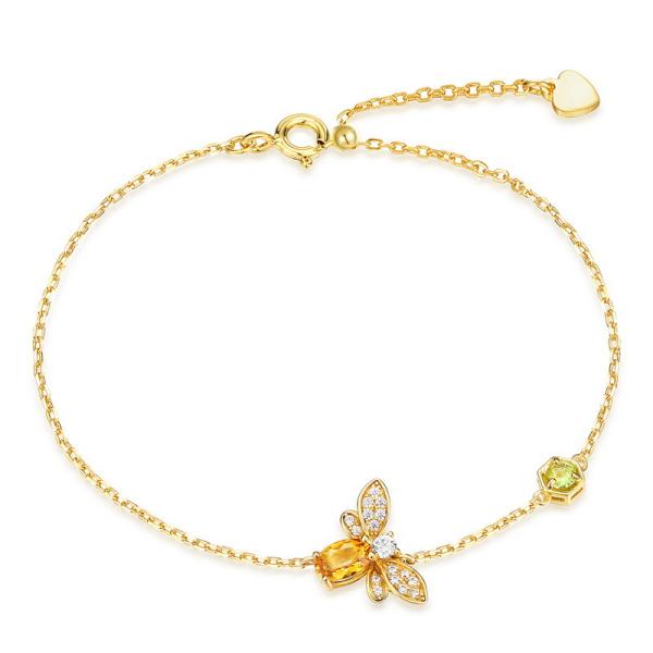Gold Bee Charm Bracelet