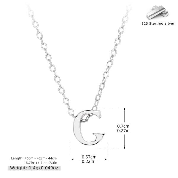 Silver Initial 'C' Pendant Necklace