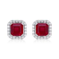Sterling Silver Ruby Stud Earrings