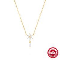 Gold Floral Cubic Zirconia Pendant Necklace
