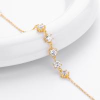 Delicate Gold Cubic Zirconia Chain Bracelet