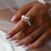 Silver Geometric Band Ring