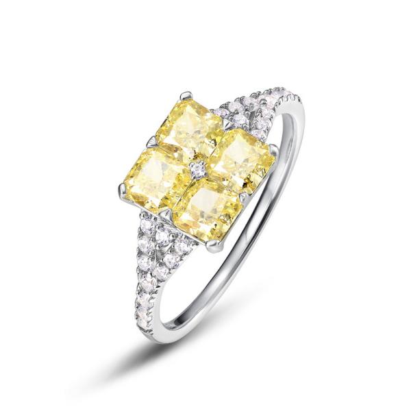 Sterling Silver Yellow Stone Ring