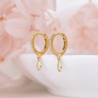 Gold Pavé Teardrop Huggie Earrings