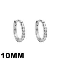 Silver Pavé Cubic Zirconia Medium Huggie Earrings