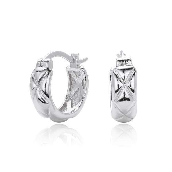 Silver Geometric Hoop Earrings