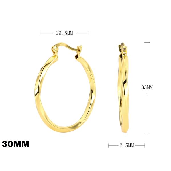 Gold-Plated Medium Hoop Earrings