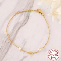 Gold-Plated Star & Pearl Chain Bracelet