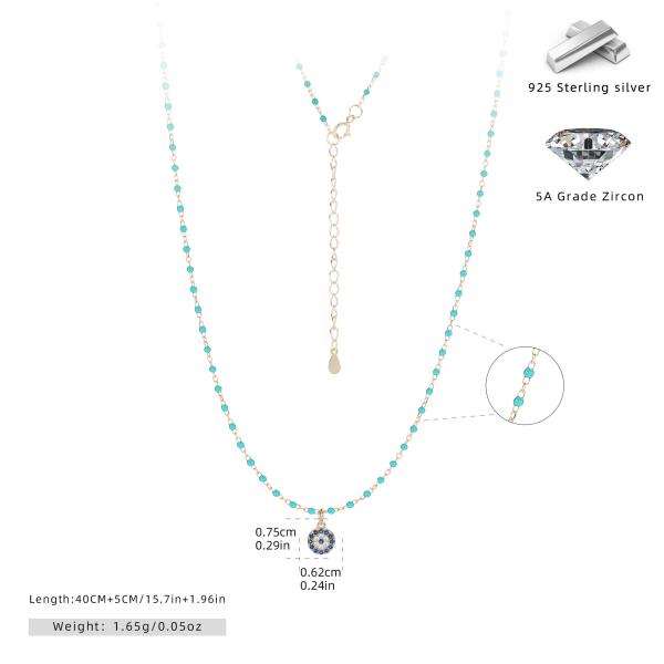 Gold-Tone Turquoise Beaded Pendant Necklace