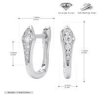 Silver Zircon Pavé Huggie Earrings