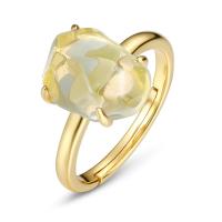 Gold-Plated Yellow Glass Stone Ring