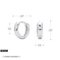 Medium Silver Huggie Hoop Earrings
