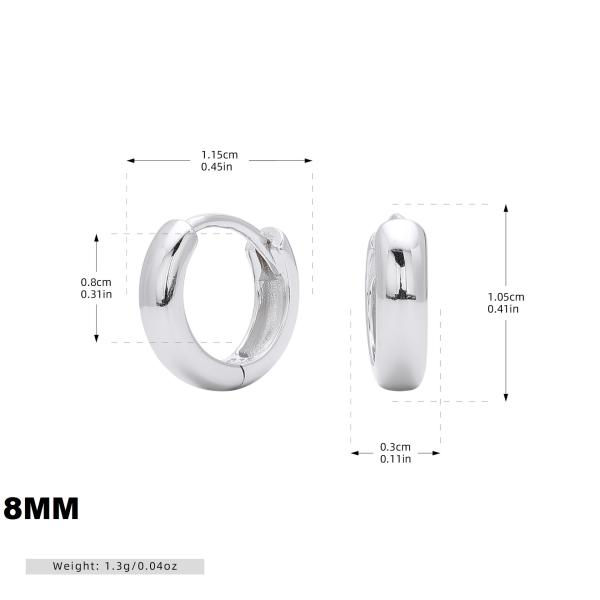 Medium Silver Huggie Hoop Earrings