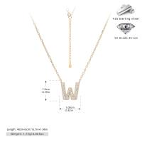 Gold Zircon 'W' Pendant Necklace