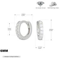 Medium Silver Pavé Zirconia Huggie Earrings
