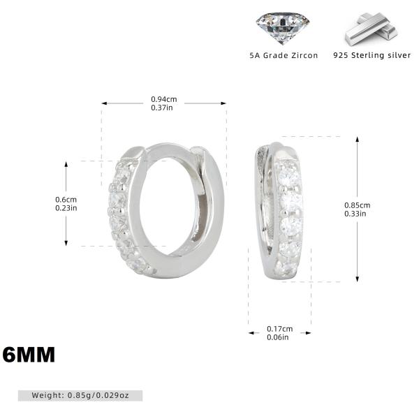Medium Silver Pavé Zirconia Huggie Earrings