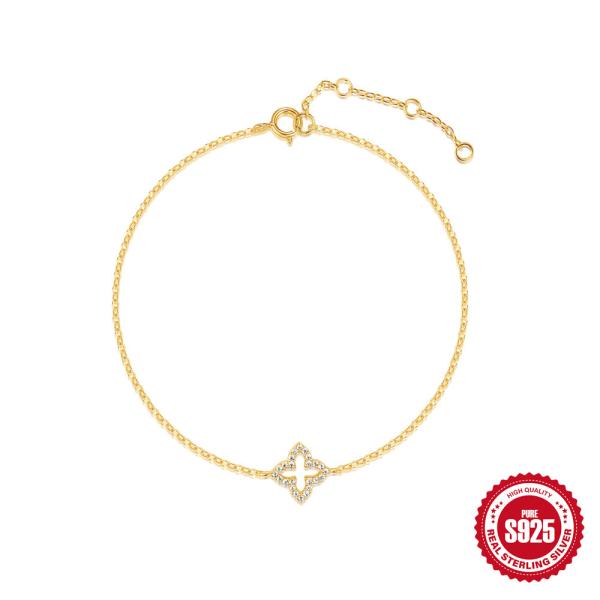 Gold-Tone Pavé Cross Chain Bracelet