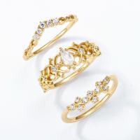 Stackable Gold Geometric Ring Set