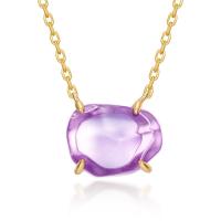 Amethyst Gold Chain Pendant Necklace