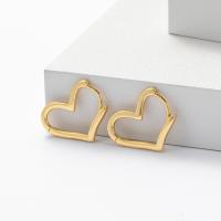 Gold Heart Huggie Earrings