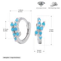 Turquoise Silver Huggie Earrings