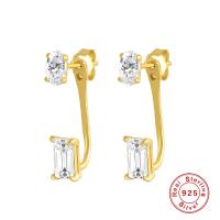 Gold-Plated Cubic Zirconia Dangle Earrings
