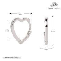 Silver Heart Huggie Earrings