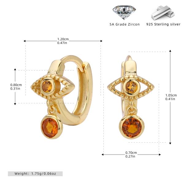 Gold Evil Eye Huggie Earrings