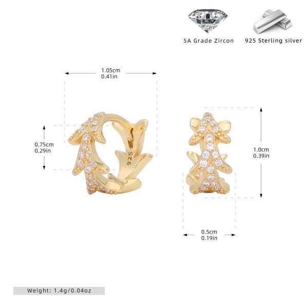 Gold Floral Huggie Earrings