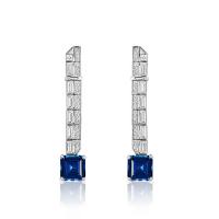 Silver Sapphire Drop Earrings