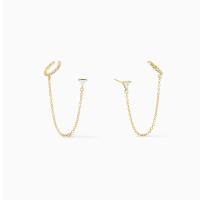 Gold-Plated Cubic Zirconia Threader Earrings