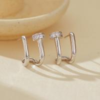 Silver Pavé Huggie Earrings